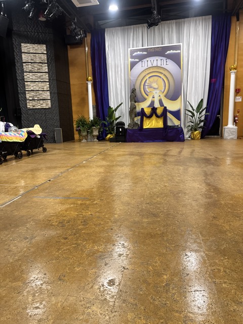 Event venue floor cleaned before a show