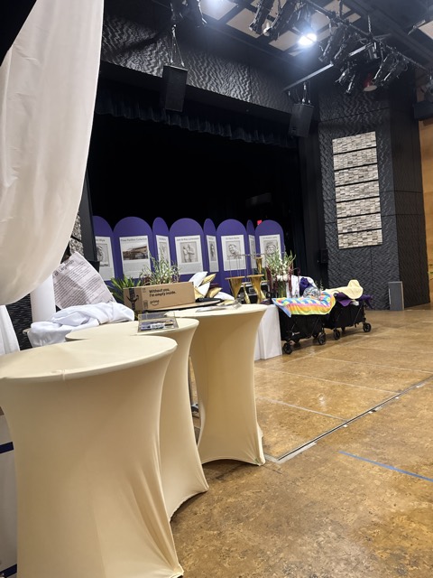Event venue with cocktail tables set up