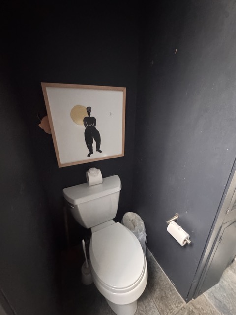 Powder room toilet and floor cleaned