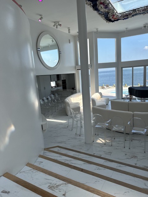 Bright great room with marble floors after cleaning
